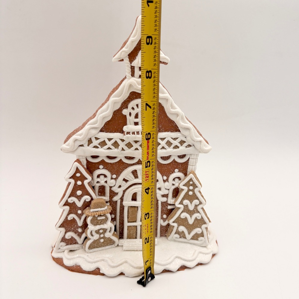 Gingerbread House Christmas Decor Snowman Christmas Tree Village Scene - Picture 3 of 3